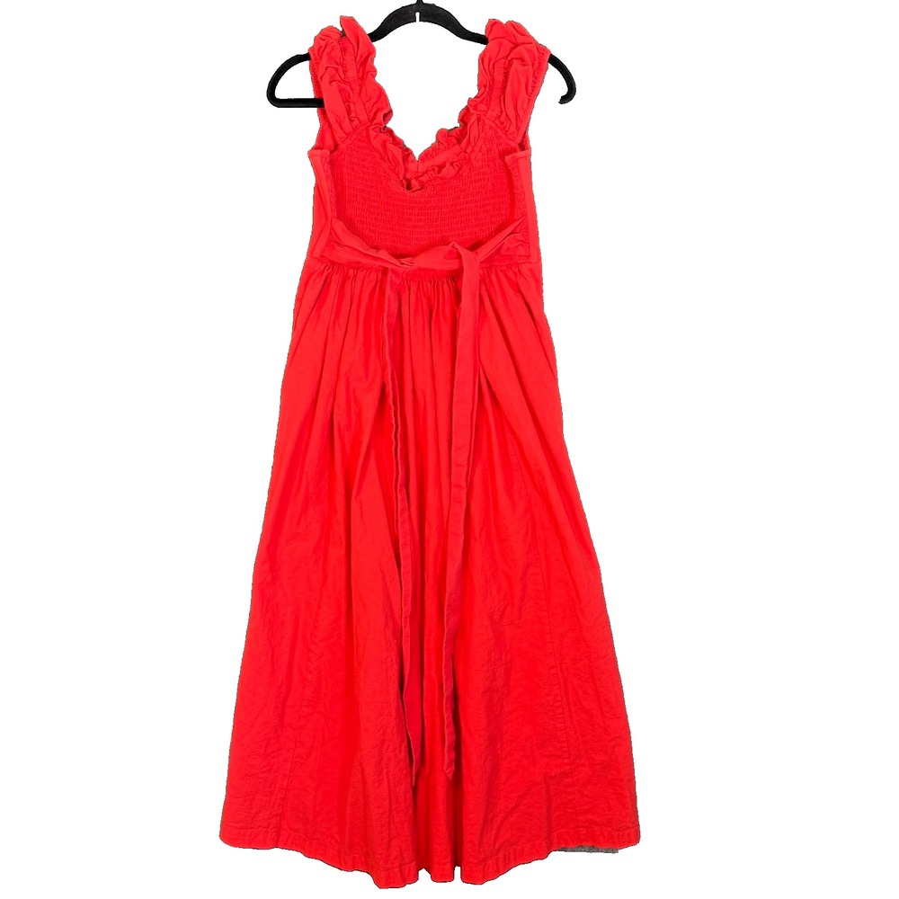 Free People Ruffle It Up Red Midi Dress size Medium - Picture 2 of 9
